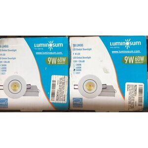Pack of 2! LUMINOSUM 4” 9W COB LED Gimbal Downlight W/ Junction Box, 700lm, 60W